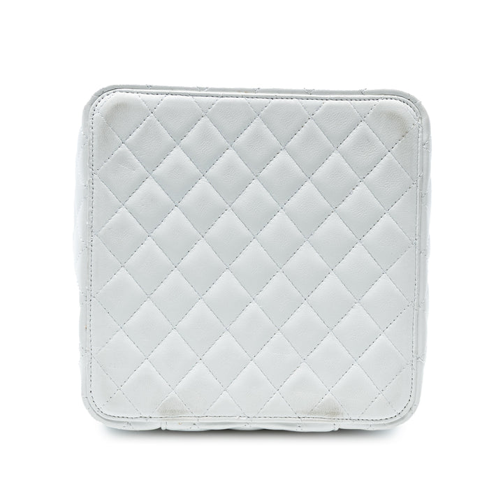 Chanel Large Matelassé Cuir d’agneau anse supérieure Jewelry Boîte avec chaîne
