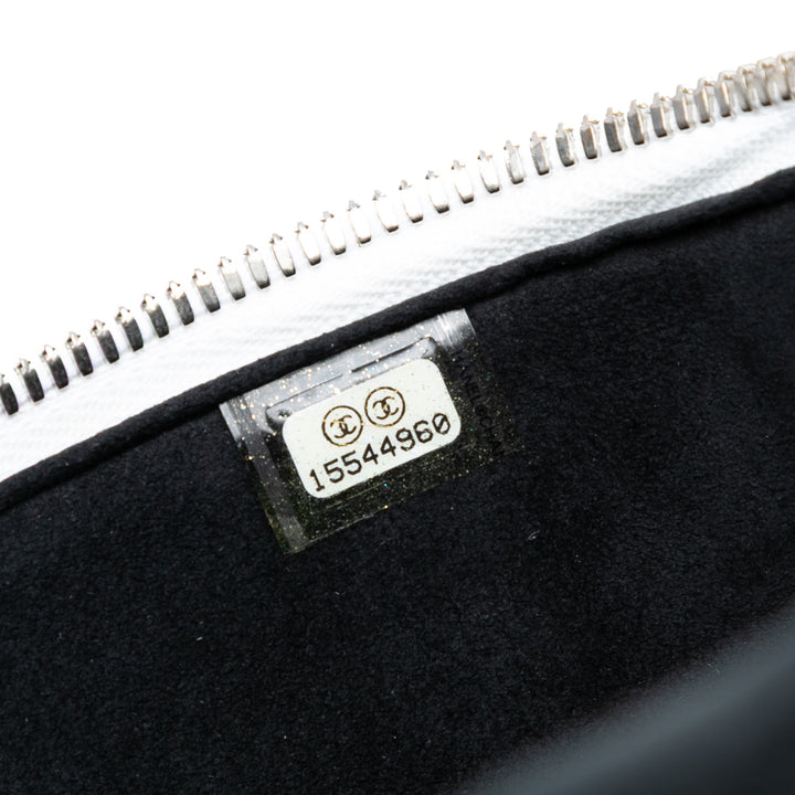 Chanel Large Matelassé Cuir d’agneau anse supérieure Jewelry Boîte avec chaîne