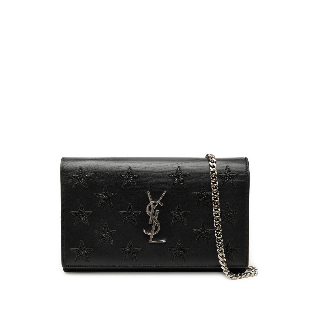 Saint Laurent Cuir de veau Star Applique Classic Monogram Kate Wallet on Chain