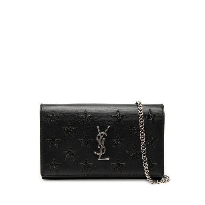 Saint Laurent Cuir de veau Star Applique Classic Monogram Kate Wallet on Chain