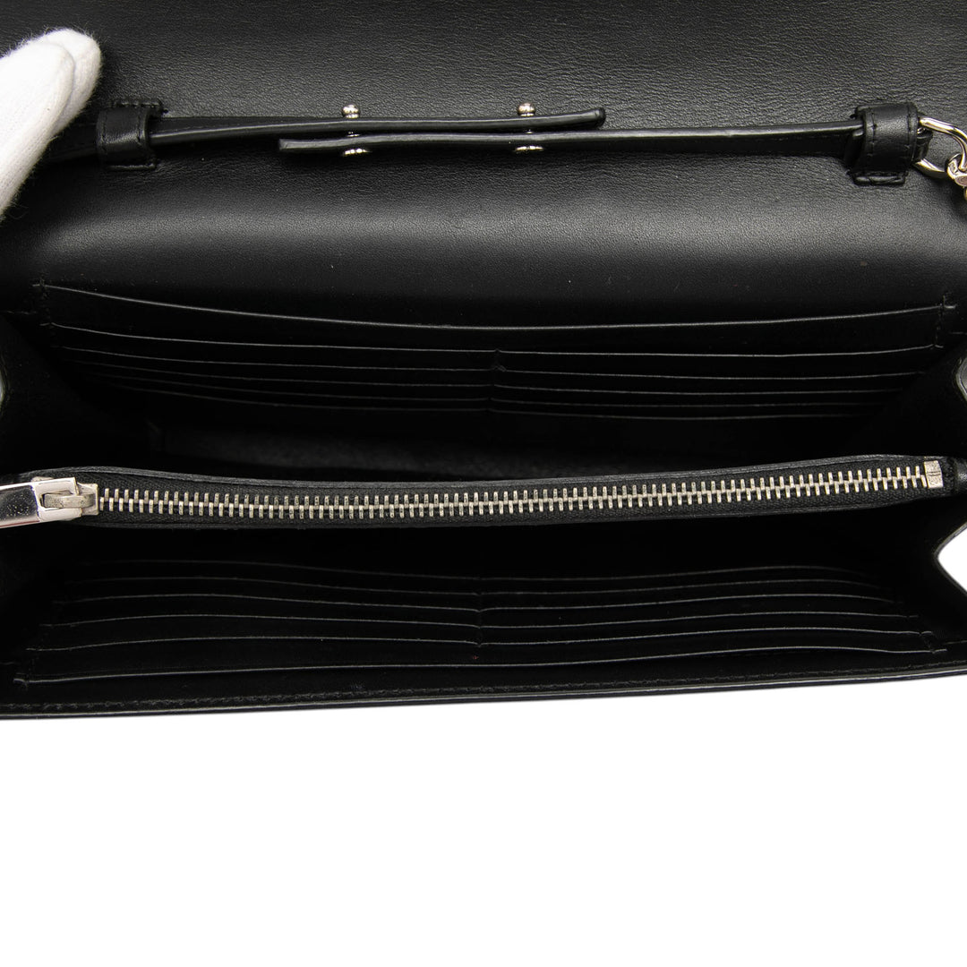 Saint Laurent Cuir de veau Star Applique Classic Monogram Kate Wallet on Chain