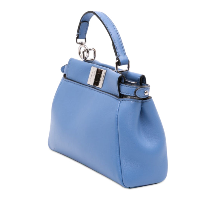 Fendi Peekaboo Iconic Sac Micro nappa Bleu