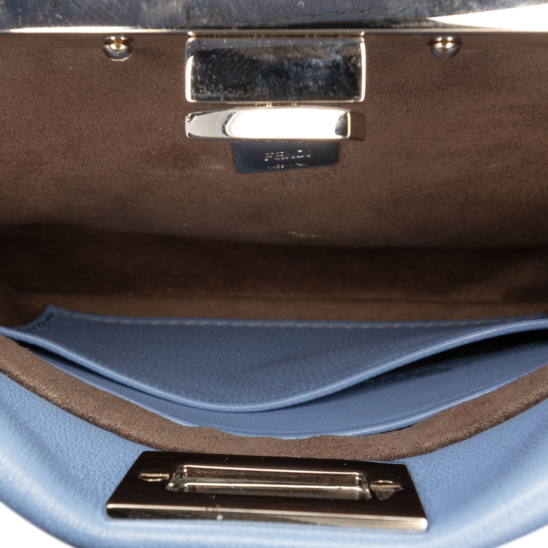 Fendi Peekaboo Iconic Sac Micro nappa Bleu