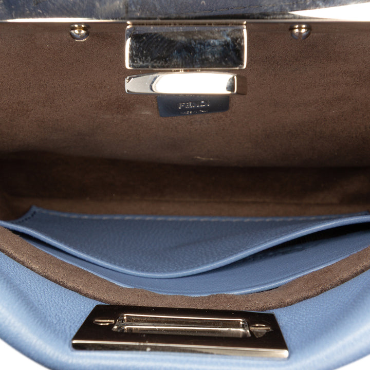 Fendi Peekaboo Iconic Sac Micro nappa Bleu