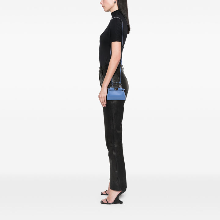 Fendi Peekaboo Iconic Sac Micro nappa Bleu