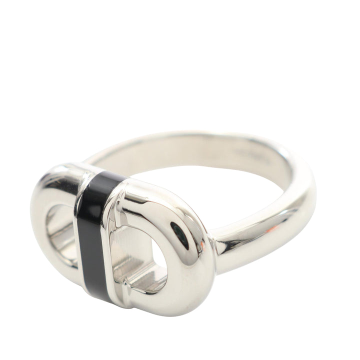 Hermès Palladium plaqué Lacquered Maillon ring – GABY PARIS Authentique
