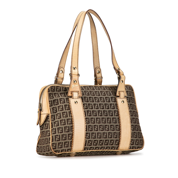 Zucchino Canvas Shoulder Bag Brown - Gaby Paris