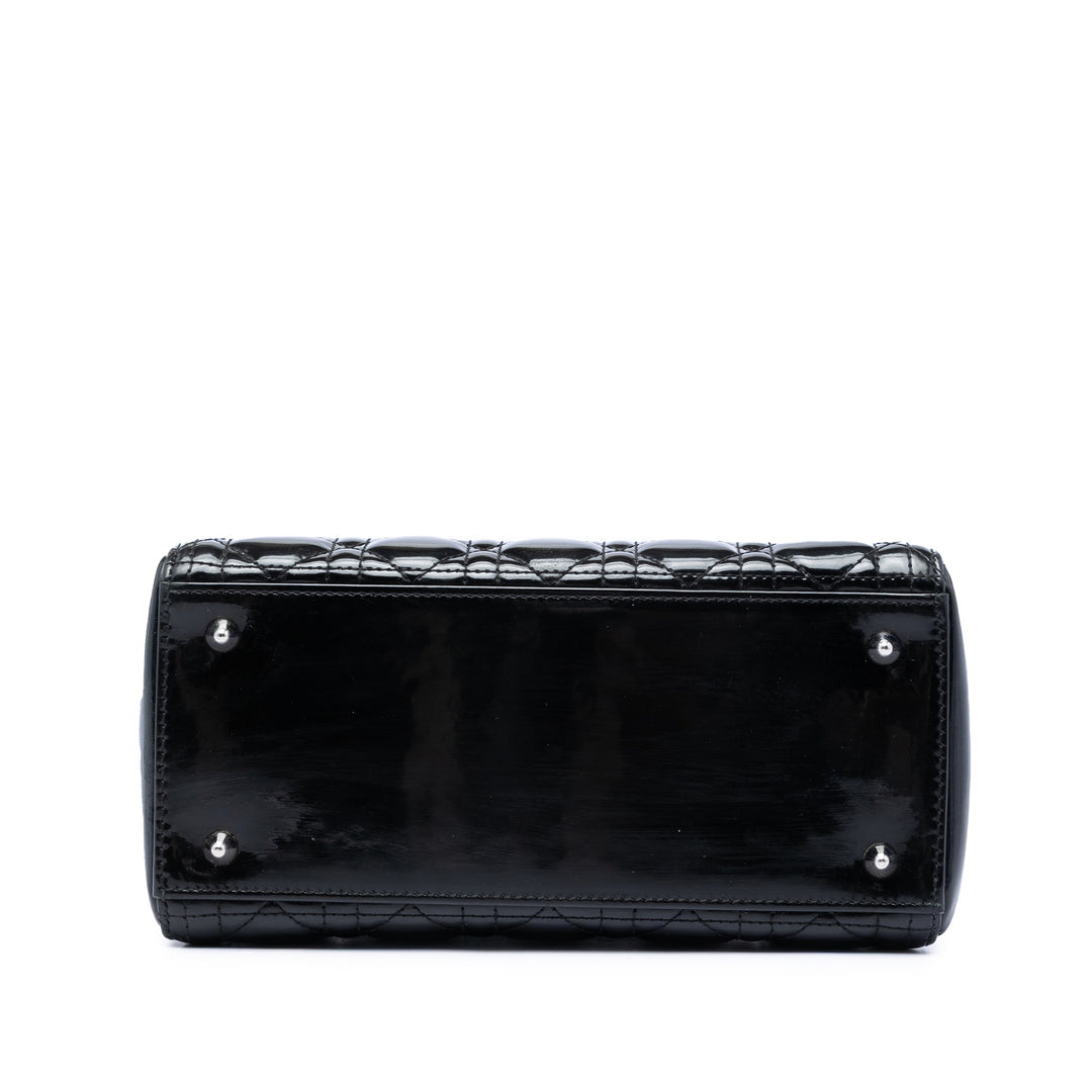 Dior Medium Cuir verni Cannage Lady Dior