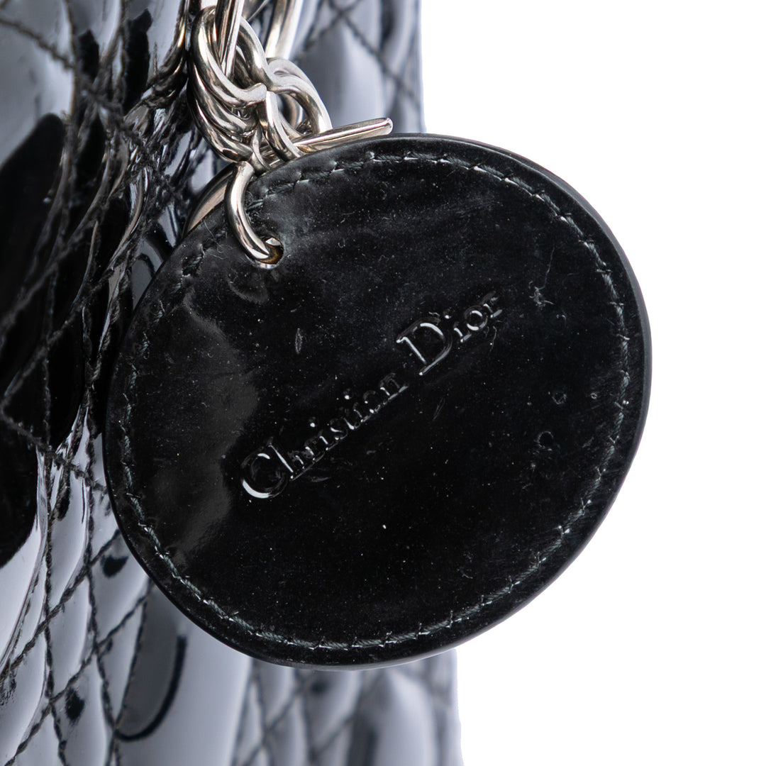 Dior Medium Cuir verni Cannage Lady Dior