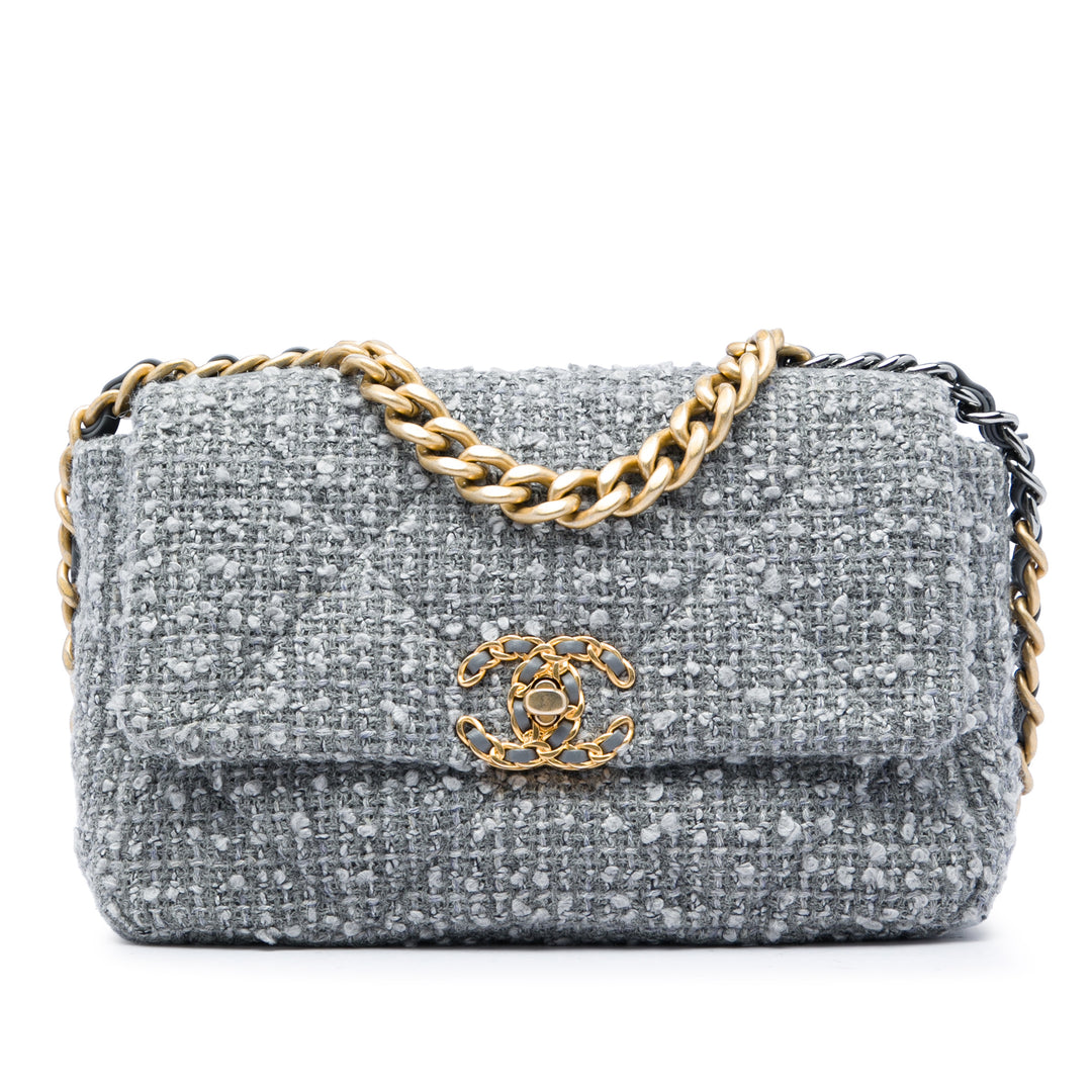 19 à rabat Moyen Tweed Gris