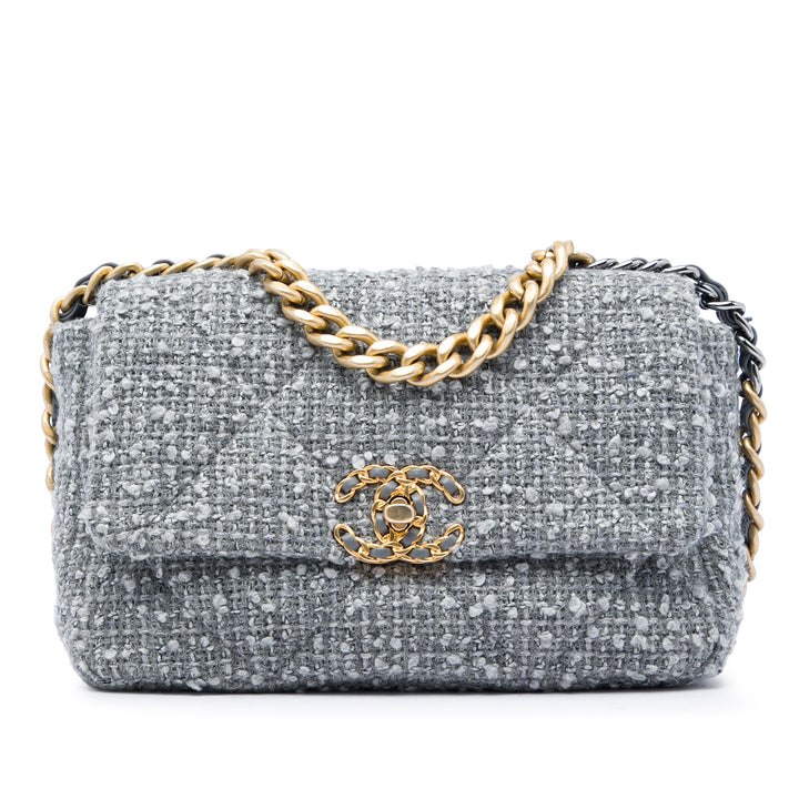 19 à rabat Moyen Tweed Gris