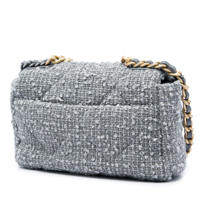 19 à rabat Moyen Tweed Gris