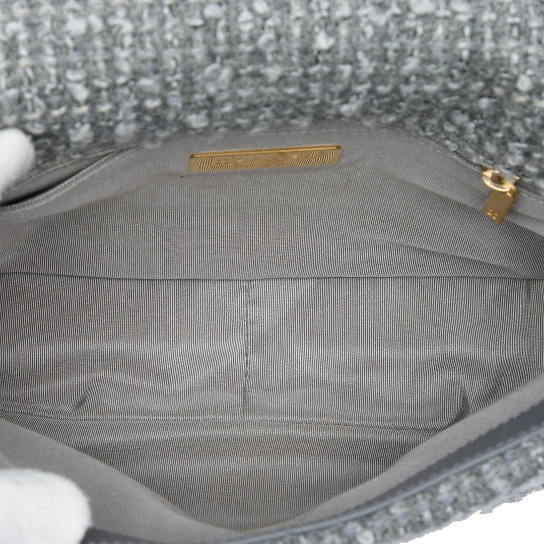 19 à rabat Moyen Tweed Gris