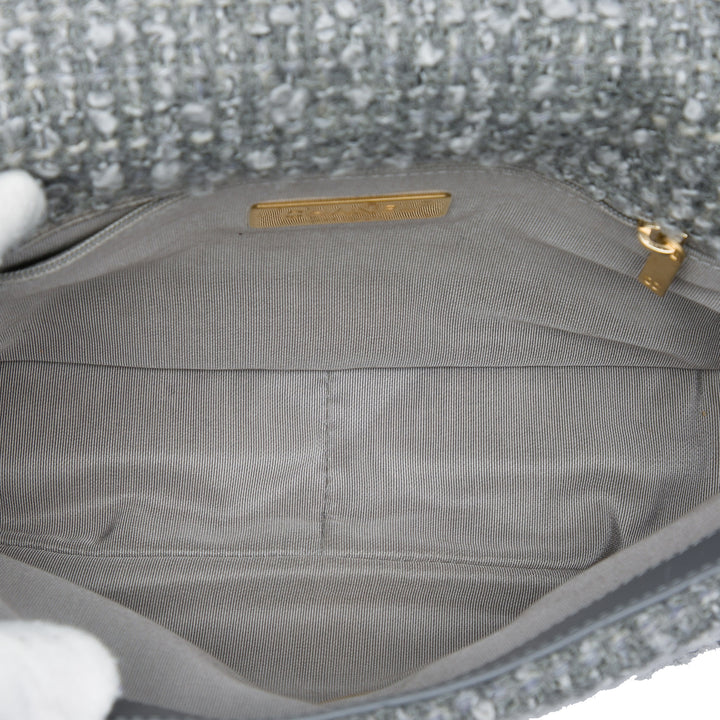 19 à rabat Moyen Tweed Gris