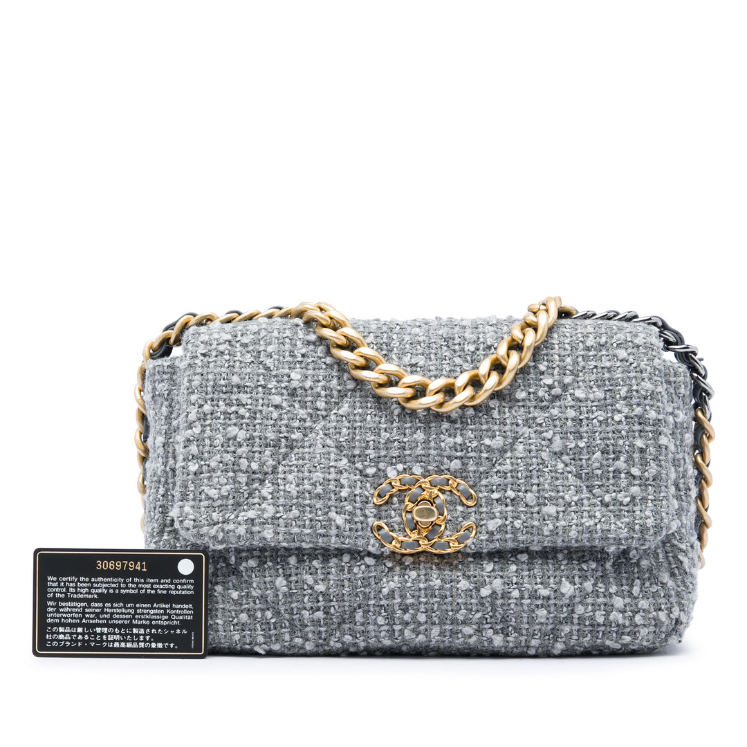 19 à rabat Moyen Tweed Gris