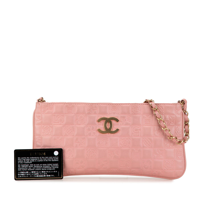Lambskin Precious Symbols Pochette Pink - Gaby Paris