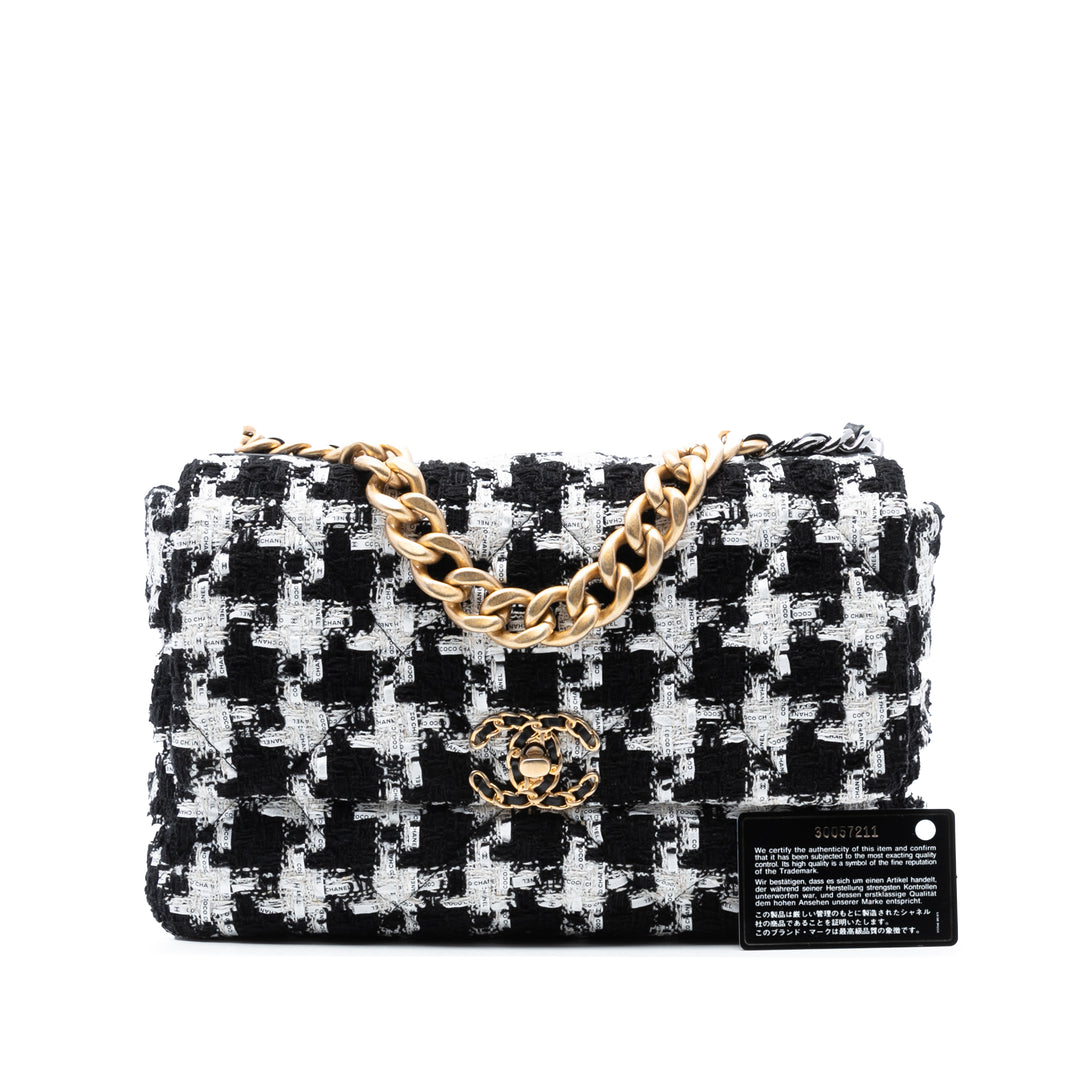 Chanel Large Houndstooth Tweed 19 à rabat