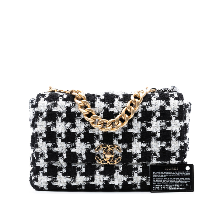 Chanel Large Houndstooth Tweed 19 à rabat