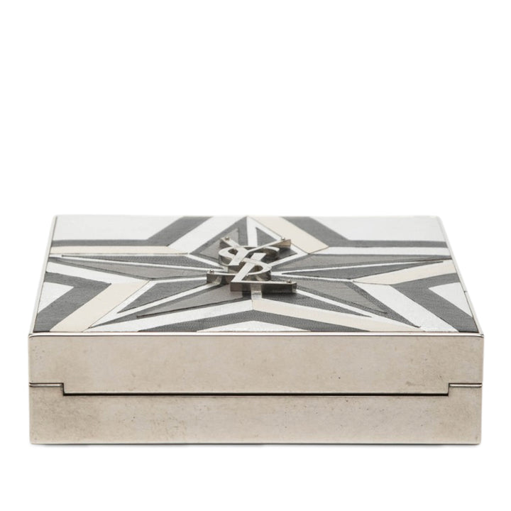 Saint Laurent Metal et Cuir Tuxedo Boîte Star Pochette avec chaîne