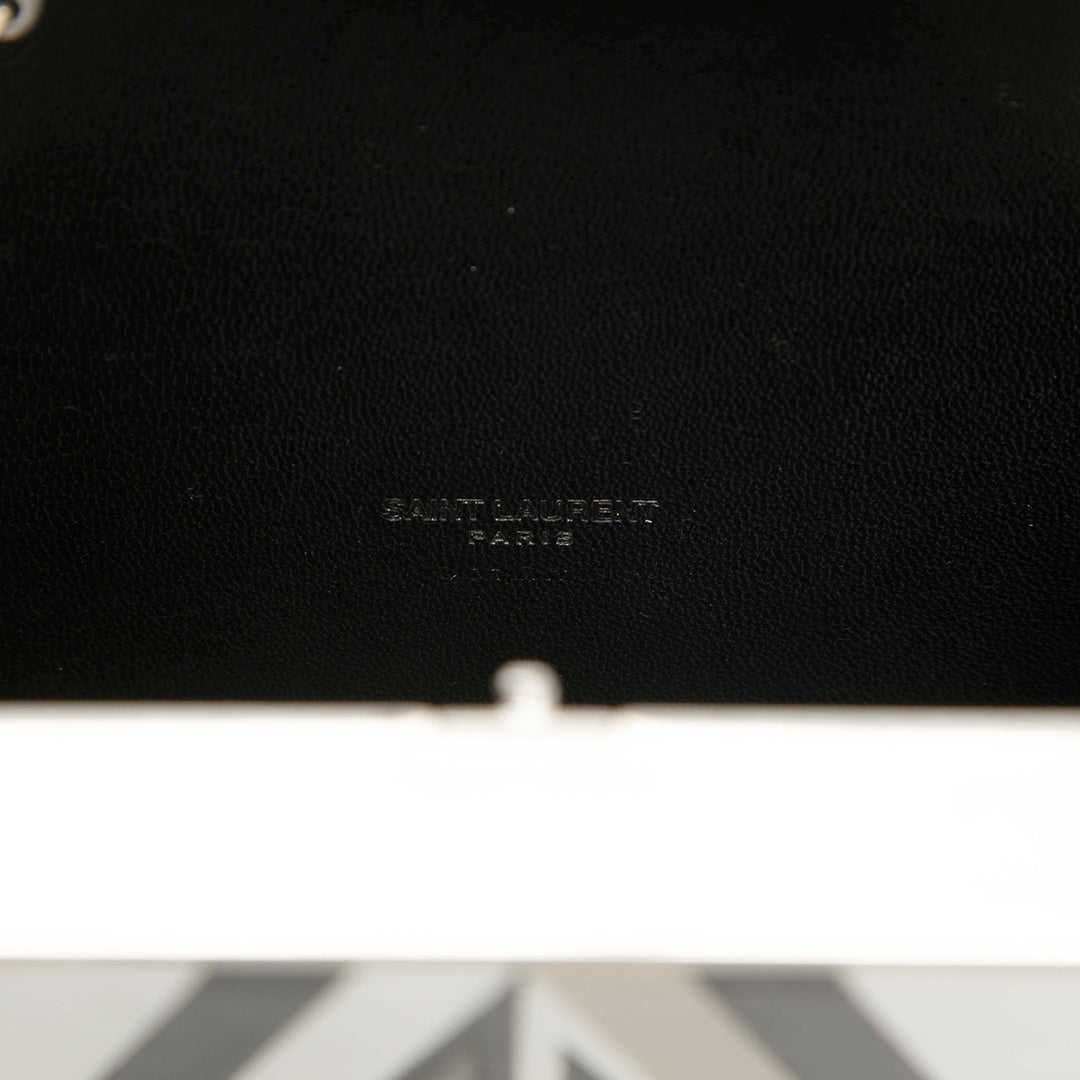 Saint Laurent Metal et Cuir Tuxedo Boîte Star Pochette avec chaîne