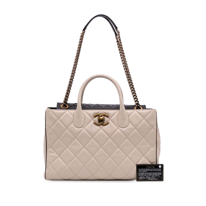 Quilted Calfskin Portobello Satchel Brown - Gaby Paris