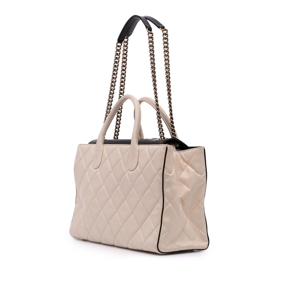 Quilted Calfskin Portobello Satchel Brown - Gaby Paris