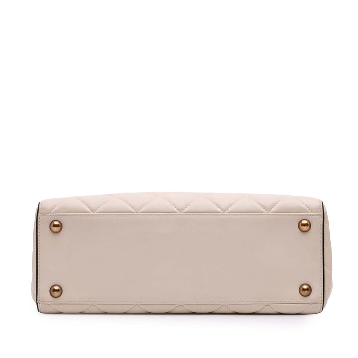 Quilted Calfskin Portobello Satchel Brown - Gaby Paris
