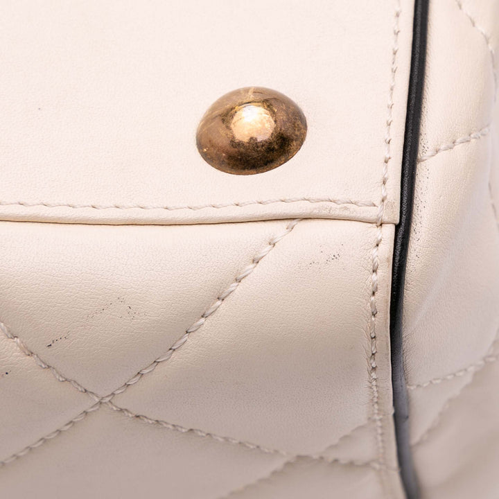 Quilted Calfskin Portobello Satchel Brown - Gaby Paris