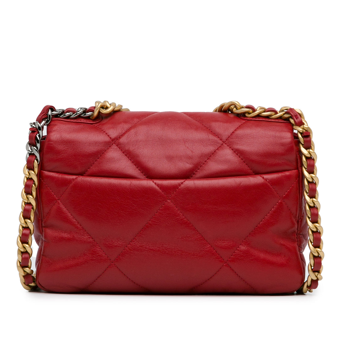 Medium Lambskin 19 Flap Red - Gaby Paris