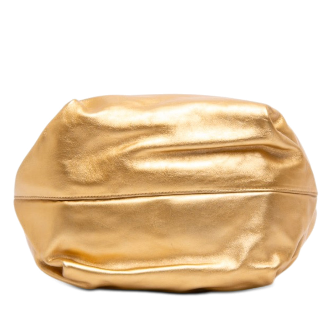 Saint Laurent Small Metallic Cuir d'agneau Teddy Bucket Sac