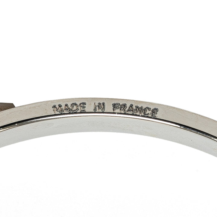 Hermès Palladium Plated Leather Belt Buckle Bangle Black - GABY PARIS