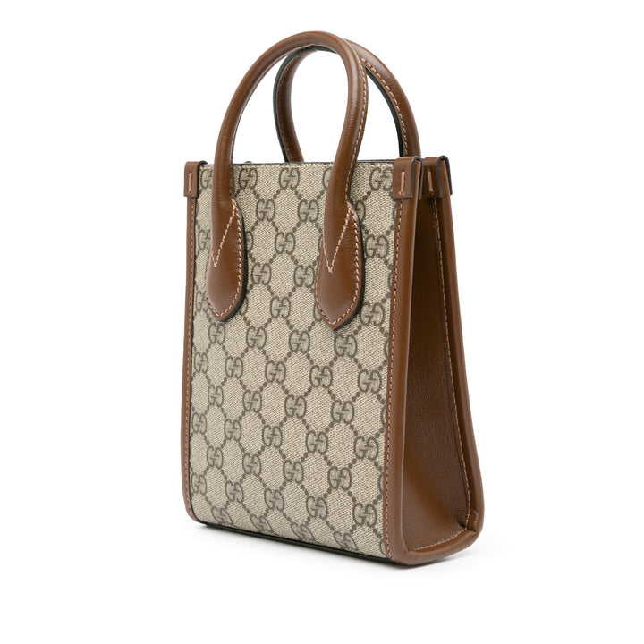 Mini GG Supreme Interlocking G Satchel Brown - Gaby Paris