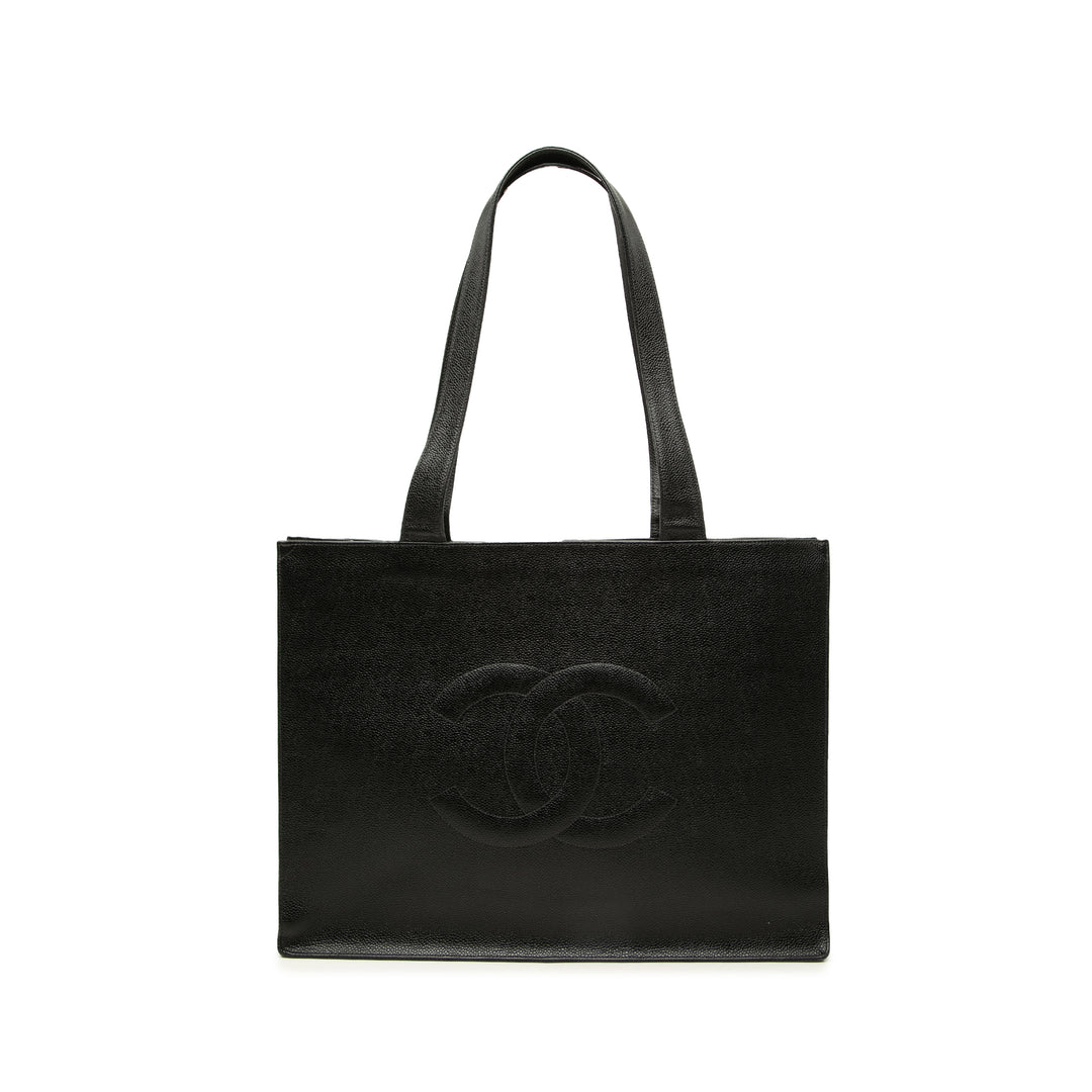 Chanel CC Cabas Cuir caviar Noir – vue principale – GABY PARIS