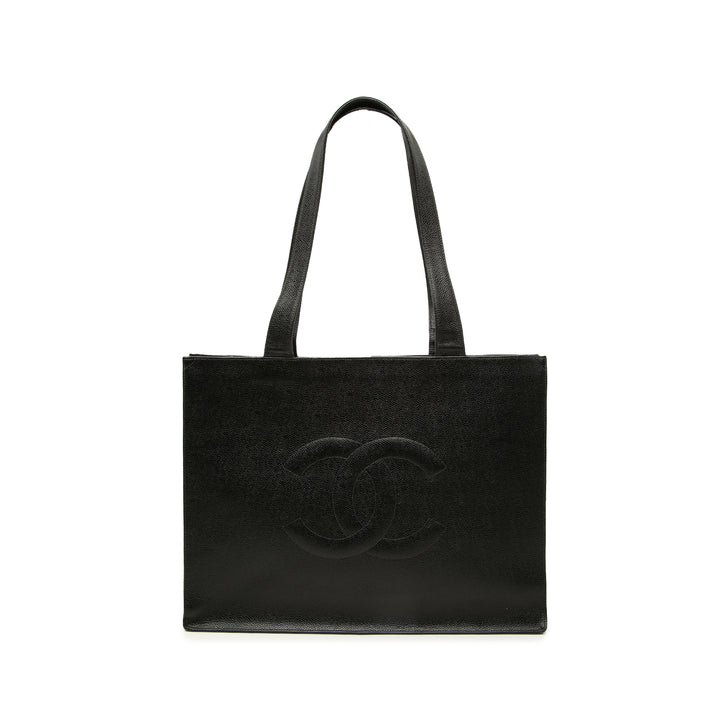 Chanel CC Cabas Cuir caviar Noir – vue principale – GABY PARIS