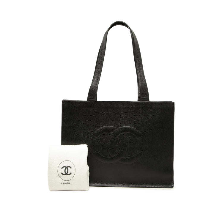Chanel CC Cabas Cuir caviar Noir – vue 7 – GABY PARIS