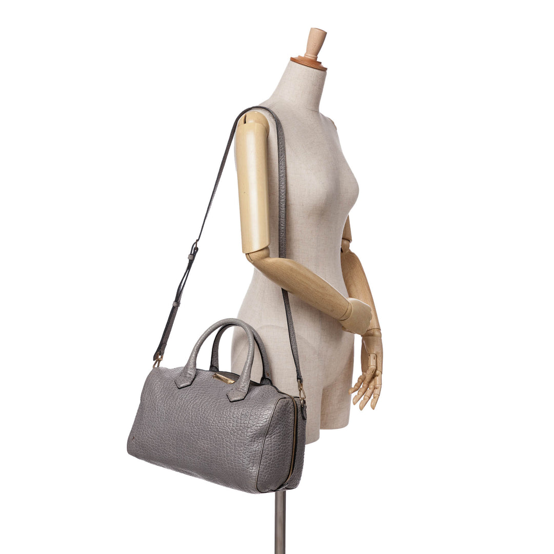 Medium Grained Calfskin Alchester Satchel Gray - Gaby Paris