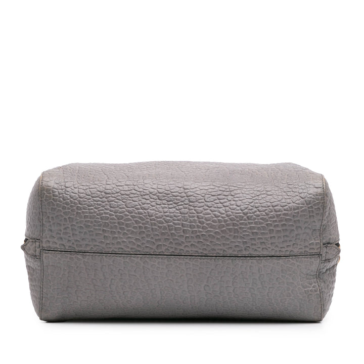 Medium Grained Calfskin Alchester Satchel Gray - Gaby Paris