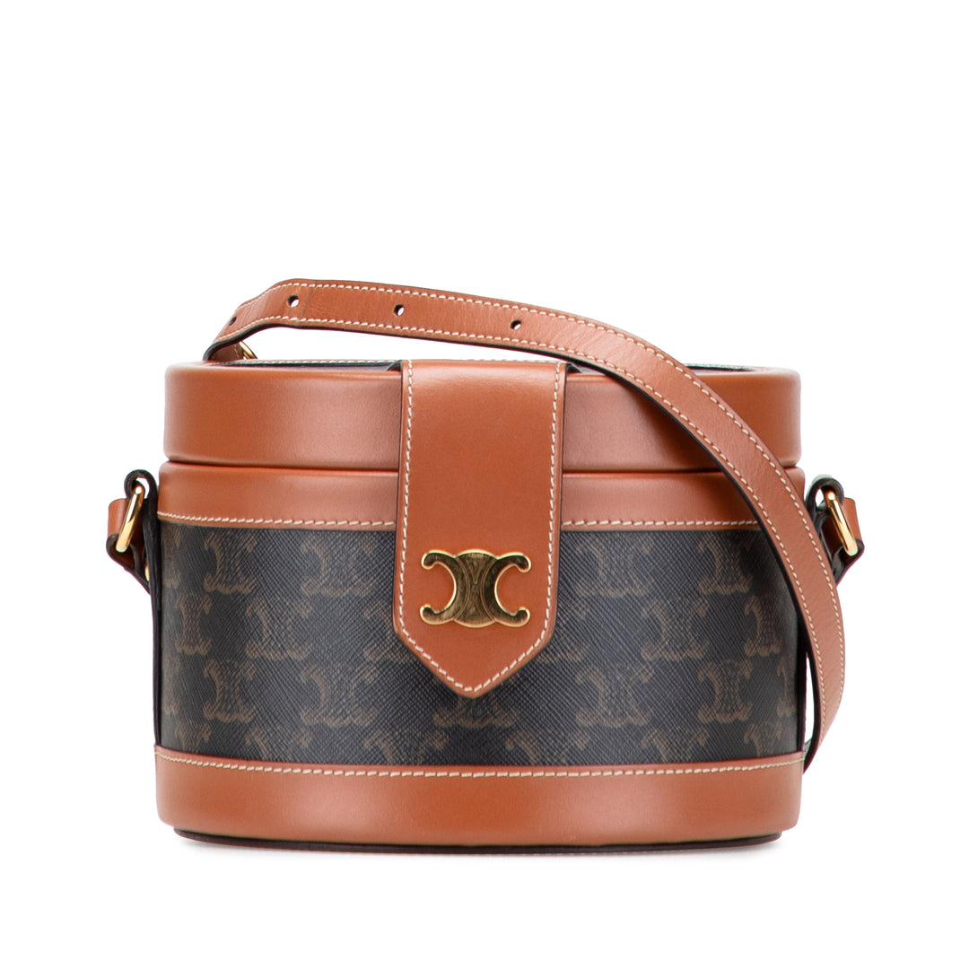 Celine Medium Triomphe Coated Toile Tambour Sac porté croisé