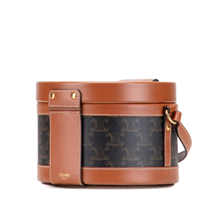 Celine Medium Triomphe Coated Toile Tambour Sac porté croisé