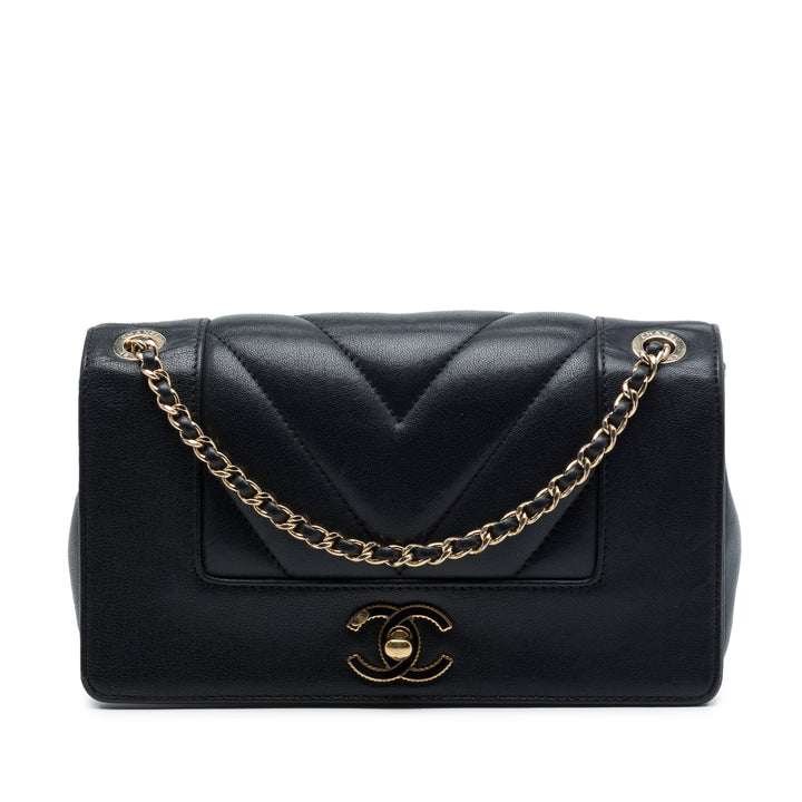 Chanel Mini Matelassé Chevron Sheepskin Mademoiselle Vintage à rabat