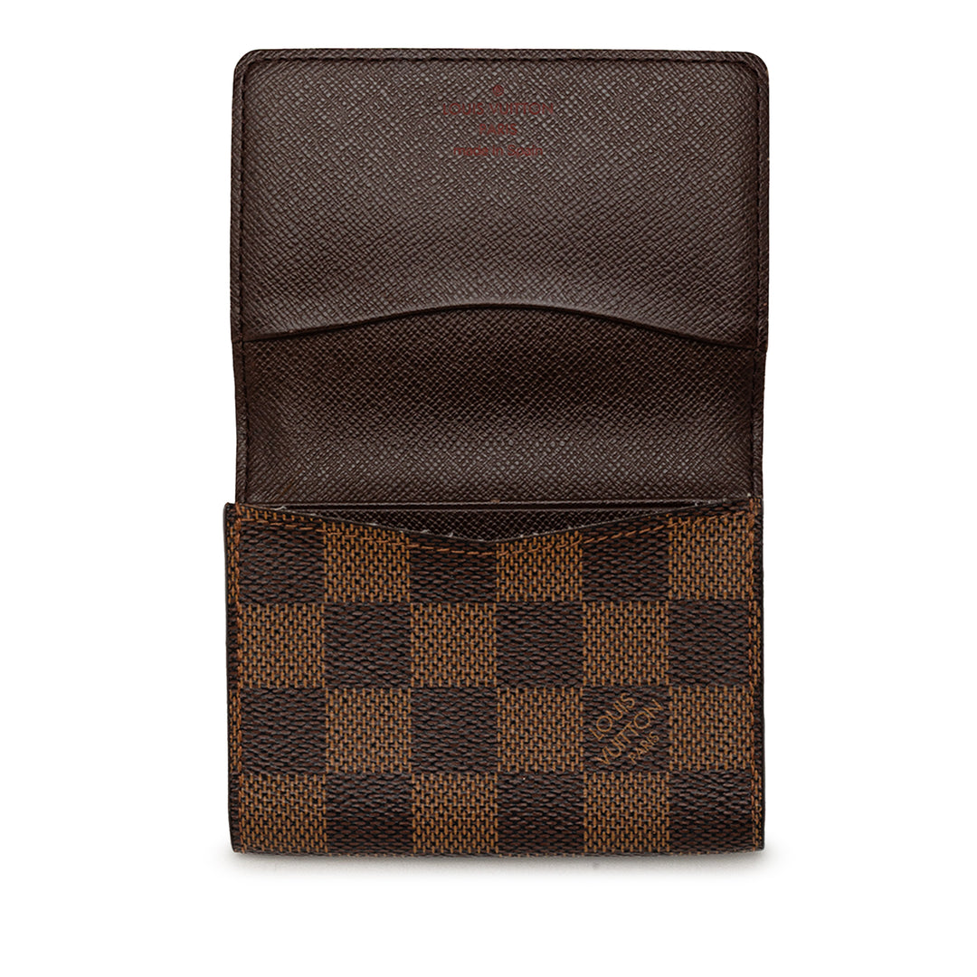 Louis Vuitton Enveloppe Carte de Visite Toile Damier Ébène