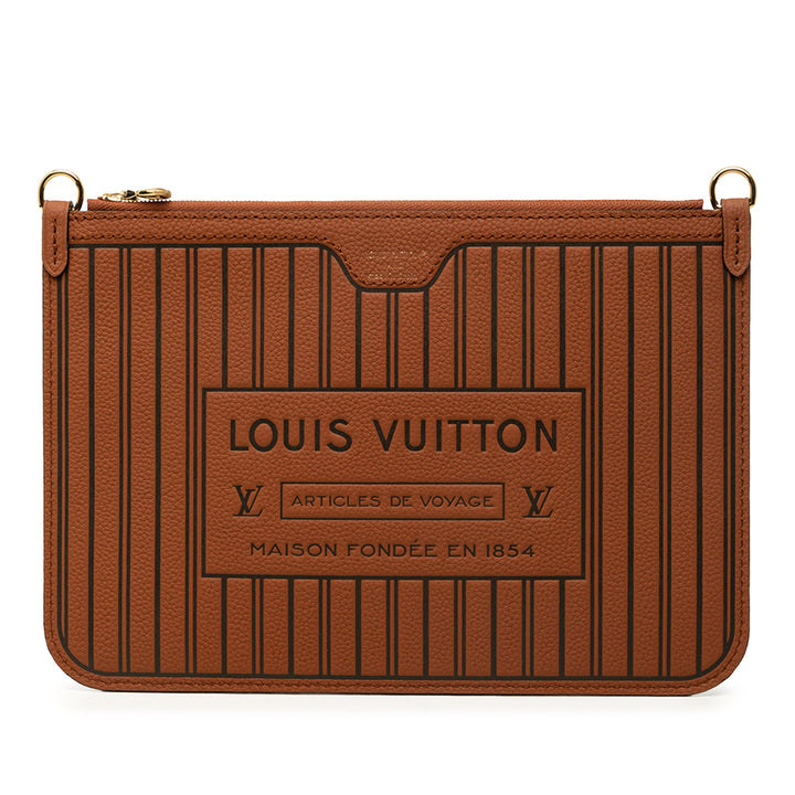 Louis Vuitton Pochette Inside Out Neverfull MM Cuir de veau Marron – vue principale – GABY PARIS