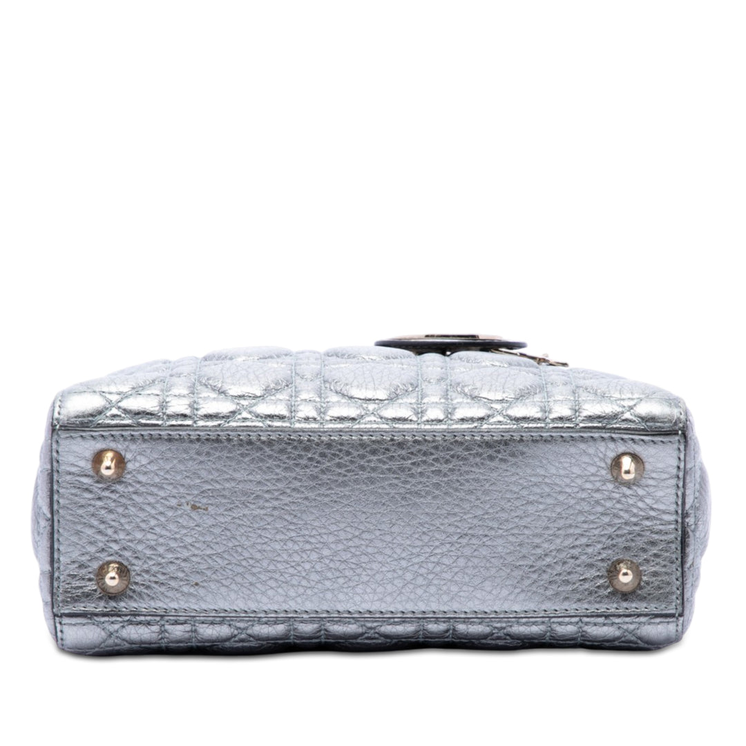 Dior Small Metallic Cuir de veau grainé Cannage Supple Lady Dior
