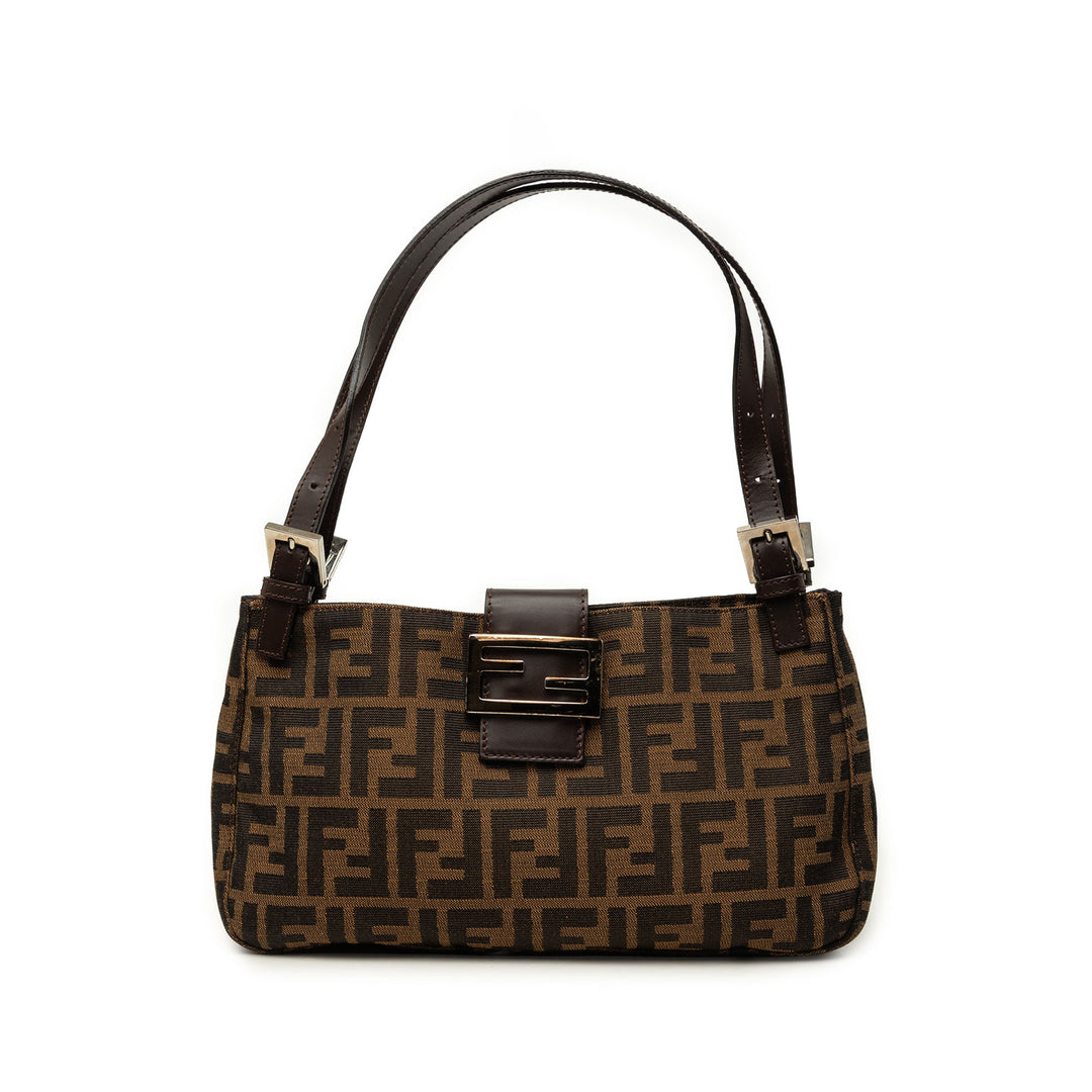 Fendi Sac porté épaule Zucca Marron – vue principale – GABY PARIS