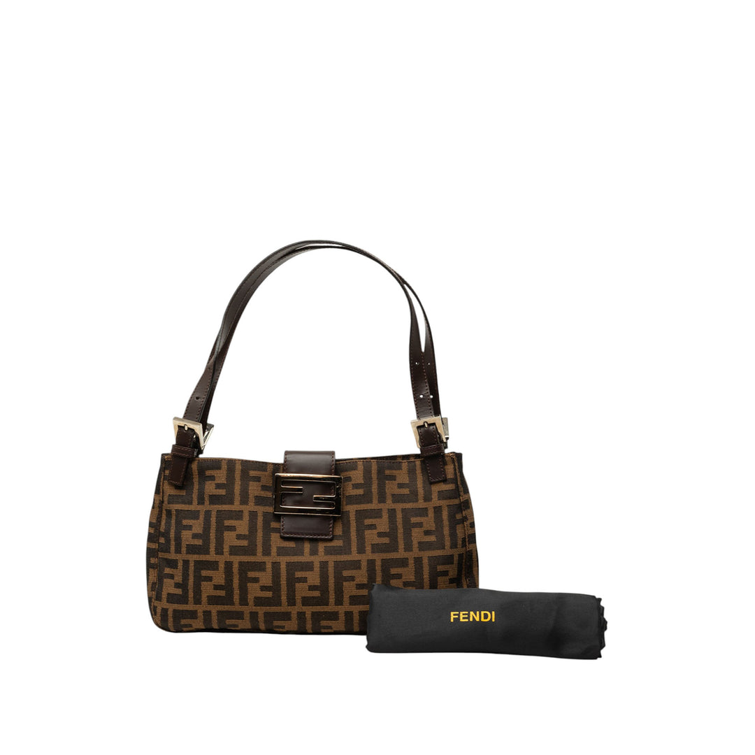 Fendi Sac porté épaule Zucca Marron – vue 8 – GABY PARIS