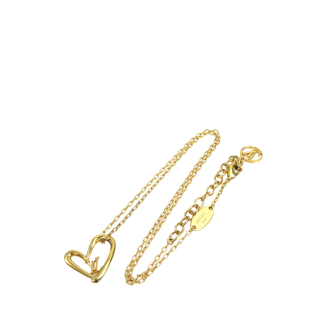 Louis Vuitton plaqué Collier Fall in Love Pendant Collier Doré – vue 8 – GABY PARIS