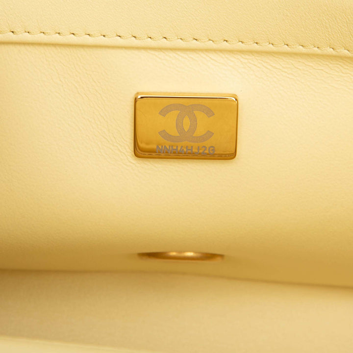 Chanel Mini Rectangular Classic Cuir d’agneau Sweet Camellia Flap Jaune – GABY PARIS Authentique