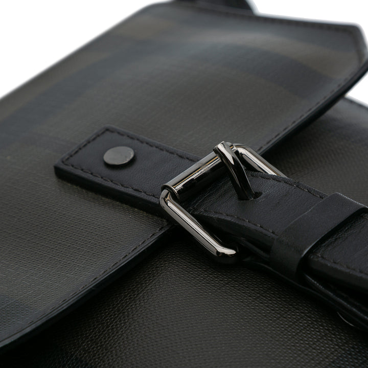 Smoke Check Coated Canvas Crossbody Brown - Gaby Paris
