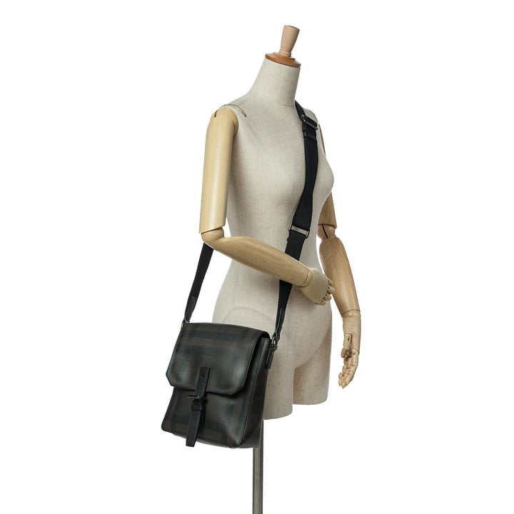 Smoke Check Coated Canvas Crossbody Brown - Gaby Paris