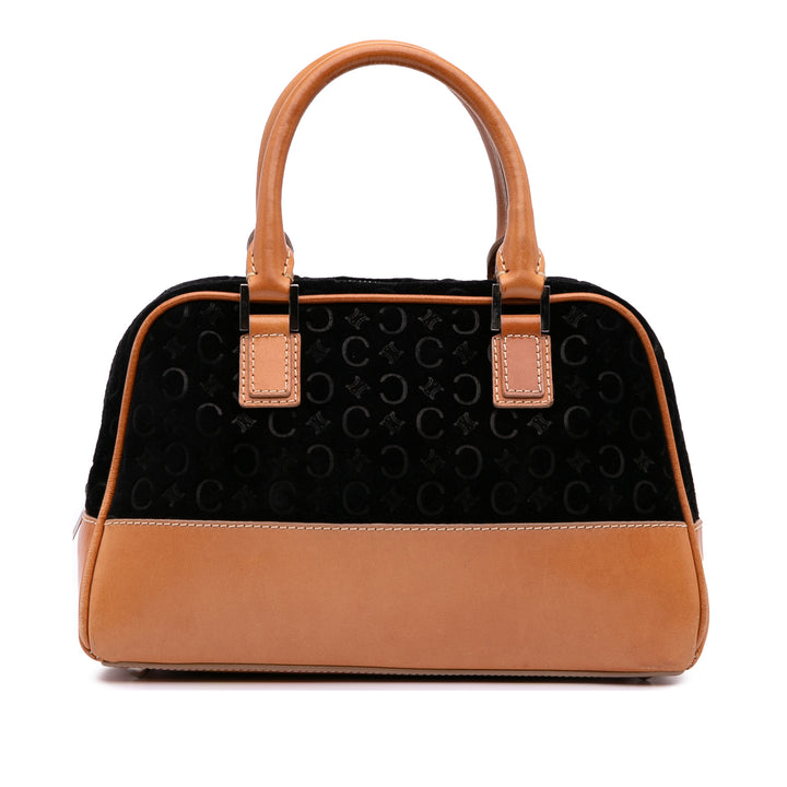 C Macadam Suede Handbag Black - Gaby Paris